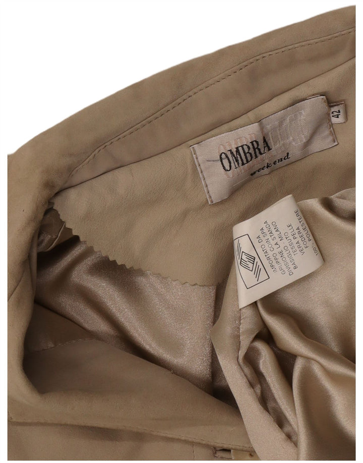 Giacca blazer in pelle scamosciata a 4 bottoni Ombraluce da donna Weekend IT 42 Beige medio