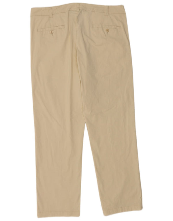Chervo Mens Straight Chino Trousers IT 54 2XL W38 L30 Beige Cotton
