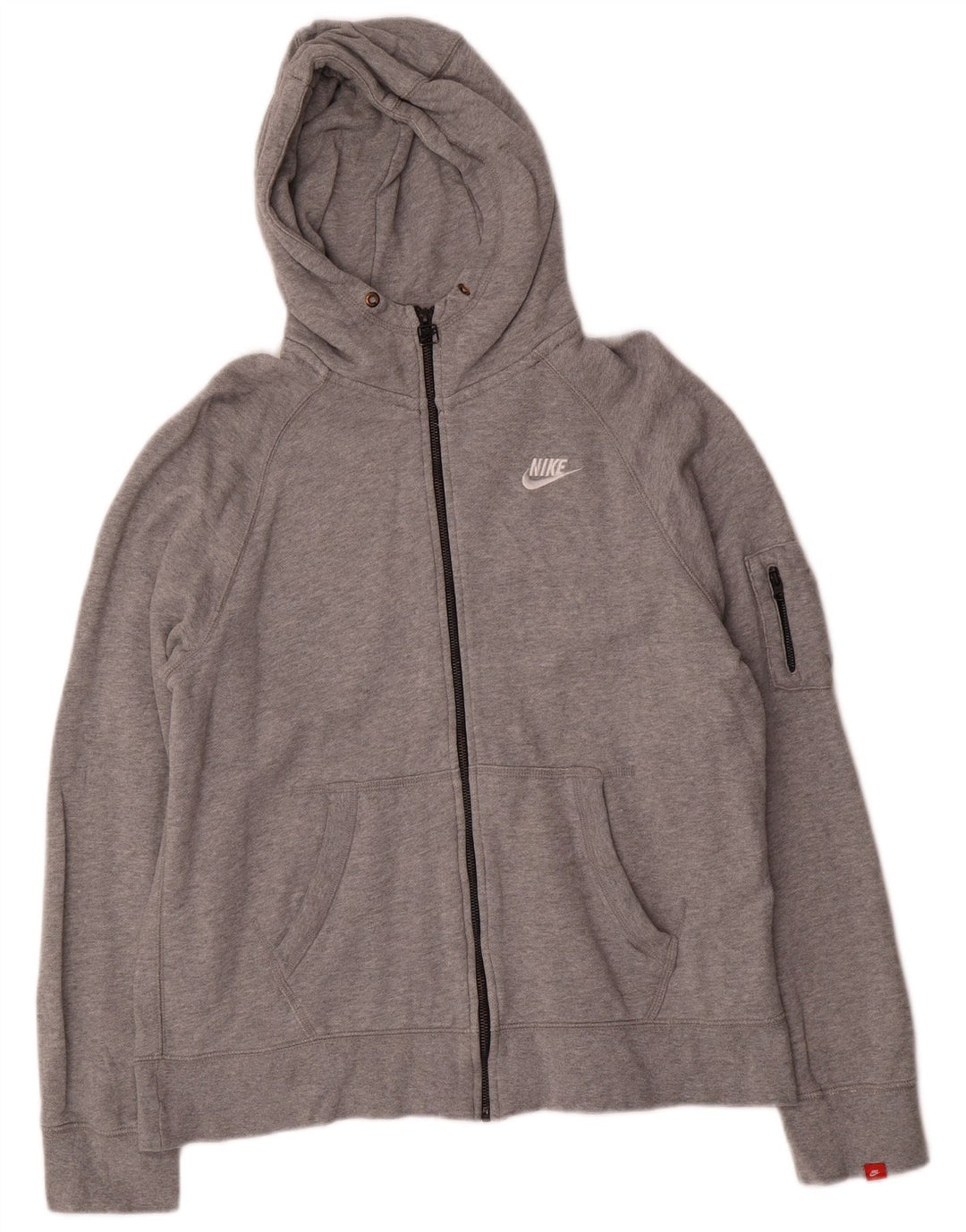 Felpa con cappuccio e zip Nike da uomo, grande, in cotone grigio