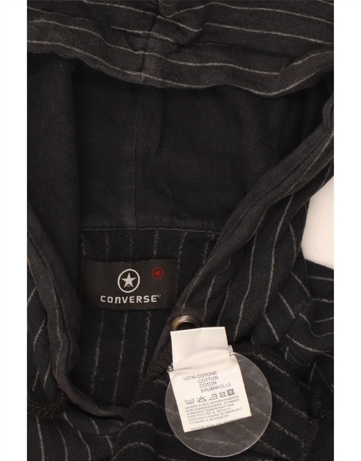 CONVERSE Felpa con cappuccio grafica da uomo Chuck Taylor a righe medie nere