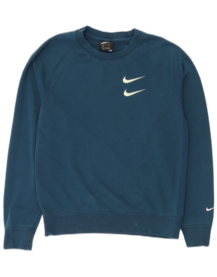 Felpa Nike Uomo Maglione Piccolo Blu Cotone