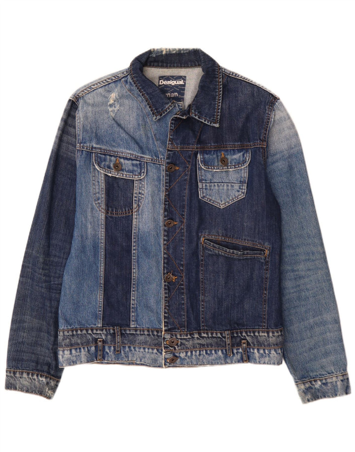 Desigual Giacca in denim da uomo UK 40 Large Blu Cotone