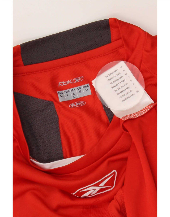 T-shirt Reebok da uomo Top in poliestere color block rosso medio
