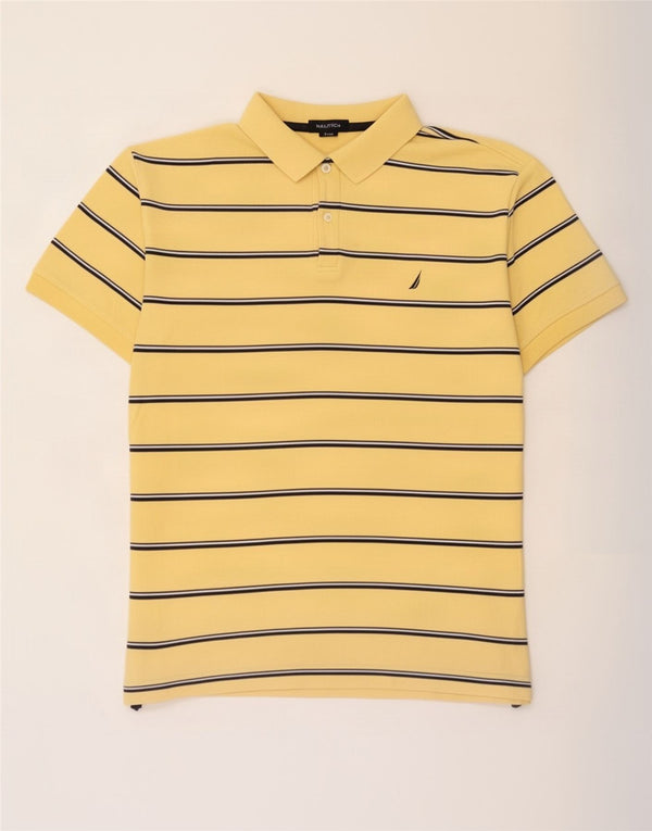 Polo da uomo Nautica in cotone a righe grandi gialle
