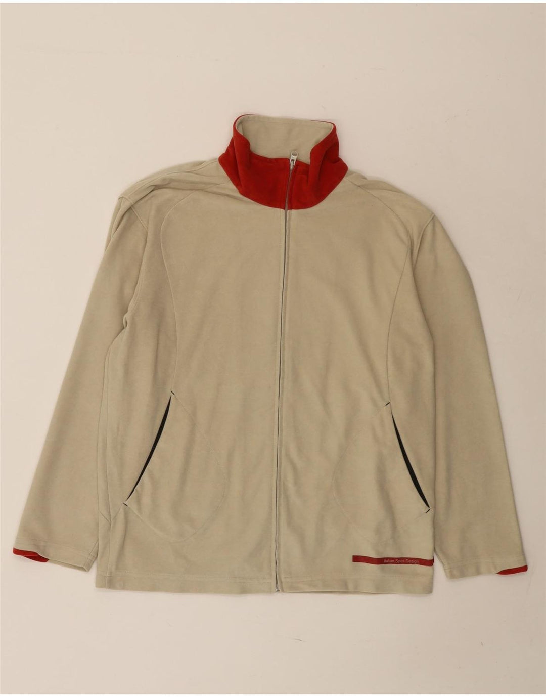 LOTTO Giacca da tuta oversize da donna UK 10 Small Beige Colourblock