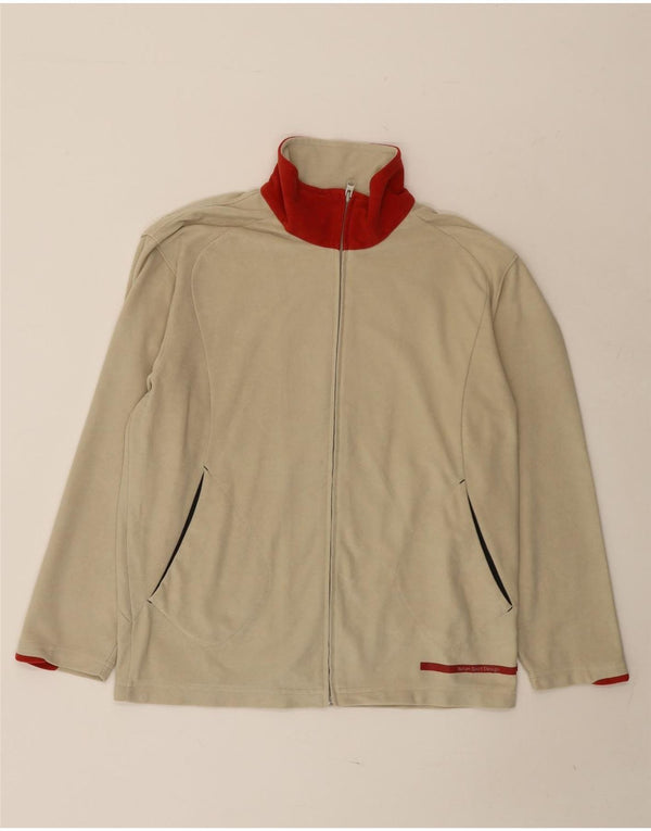 LOTTO Giacca da tuta oversize da donna UK 10 Small Beige Colourblock