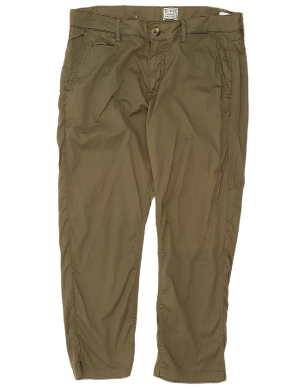 Pantaloni cropped slim da uomo Guess W34 L25 cotone kaki