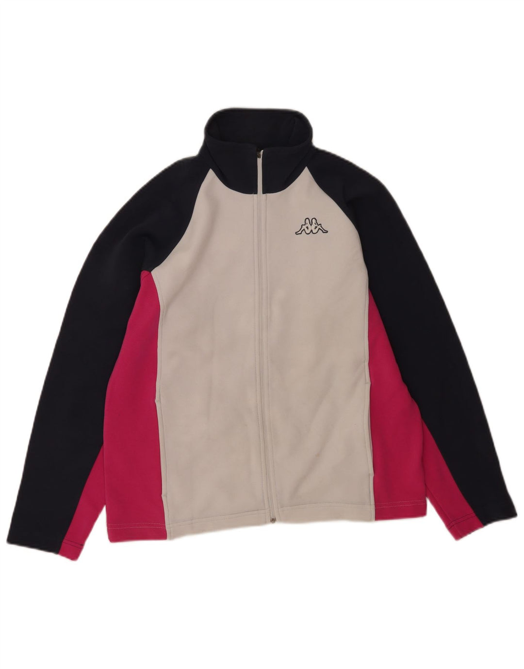 Giacca da tuta da donna Kappa UK 14 Poliestere color block bianco medio