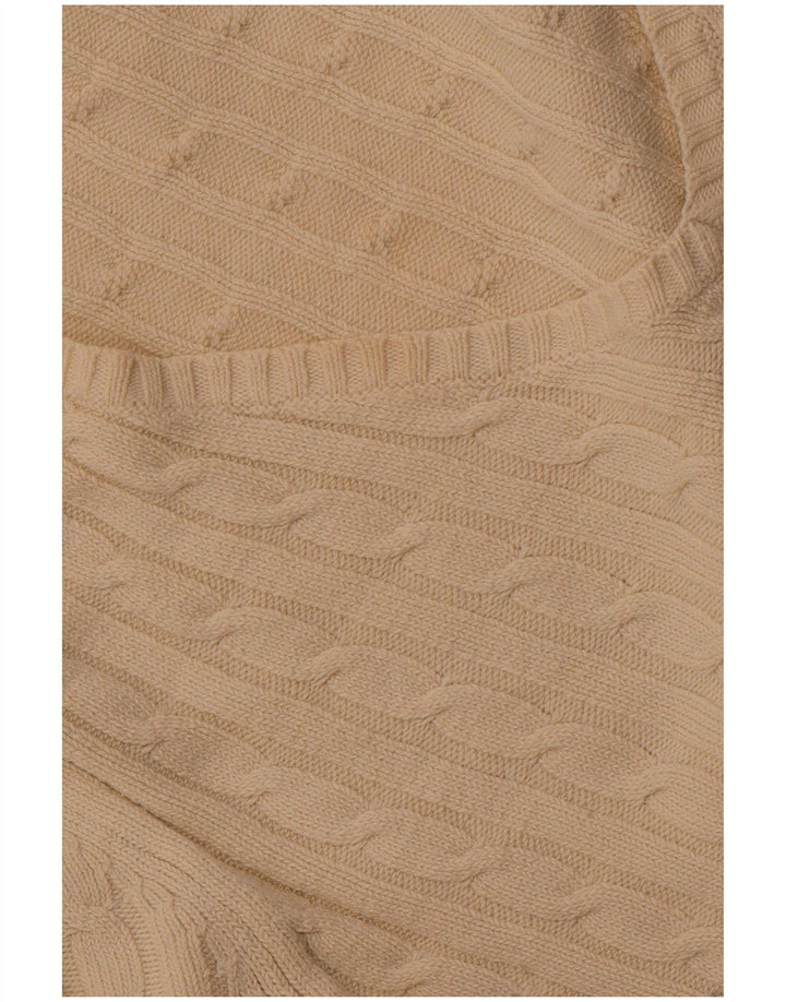 CREW CLOTHING Maglione da donna con scollo a V UK 18 XL cotone bianco sporco