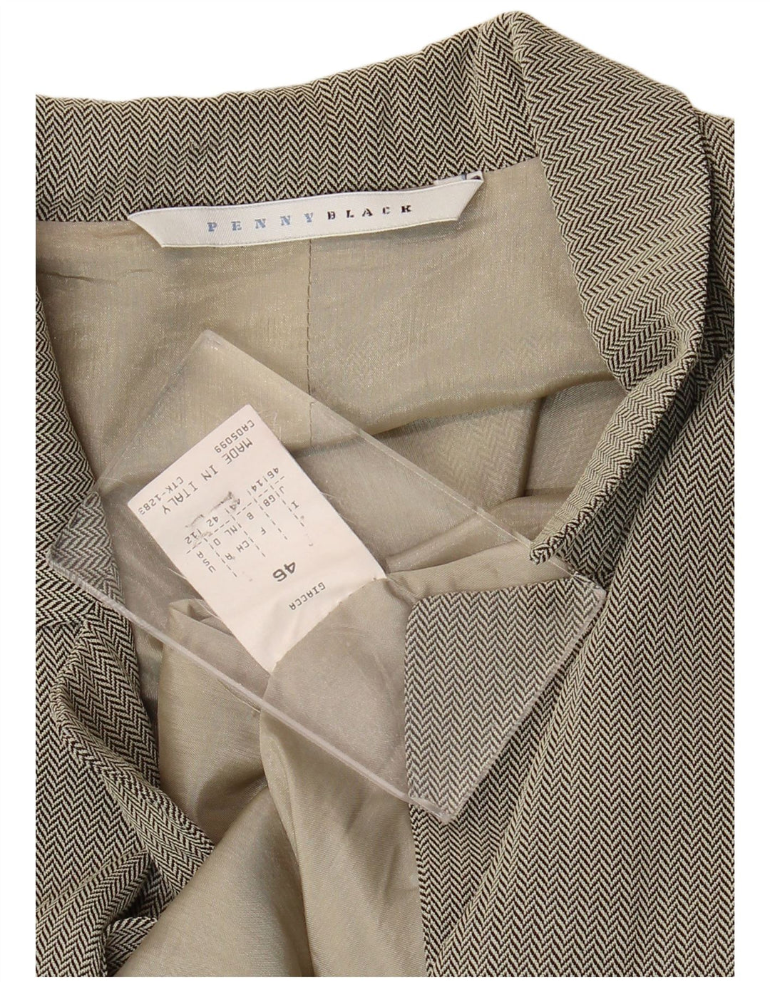 Giacca blazer a 3 bottoni da donna Penny Black UK 14 grande spina di pesce grigia