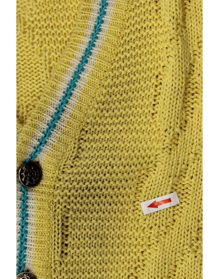 Maglione cardigan da uomo vintage giallo medio
