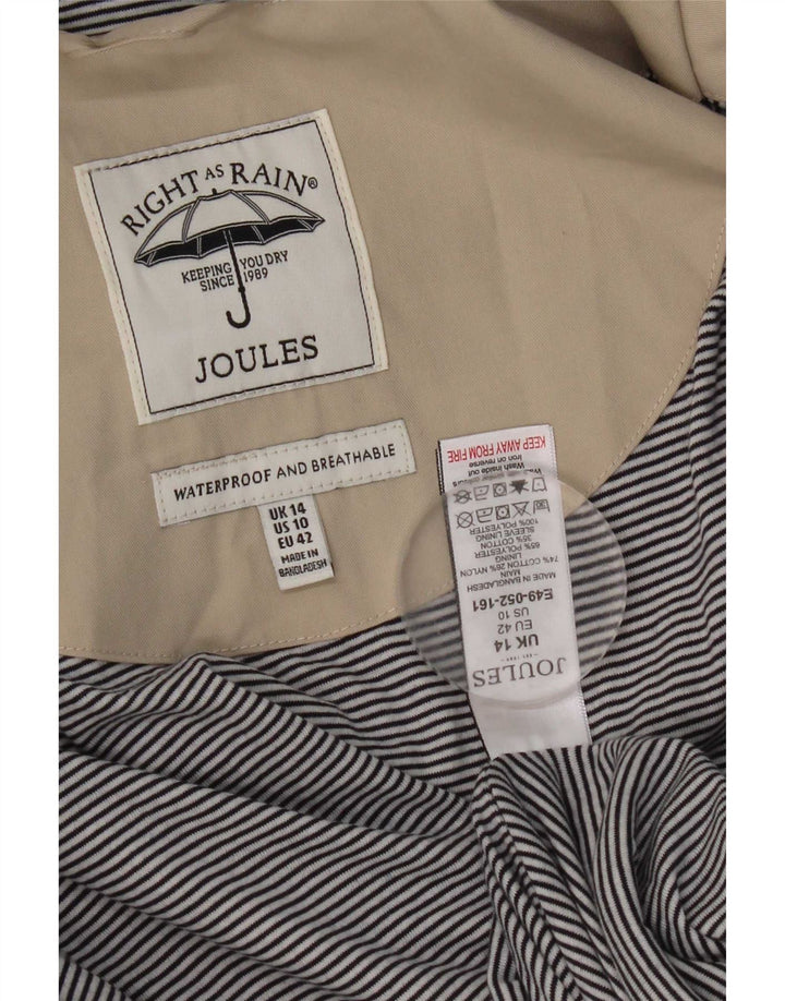 Giacca antipioggia Joules da donna con vestibilità regolare con cappuccio UK 14 Cotone grigio medio