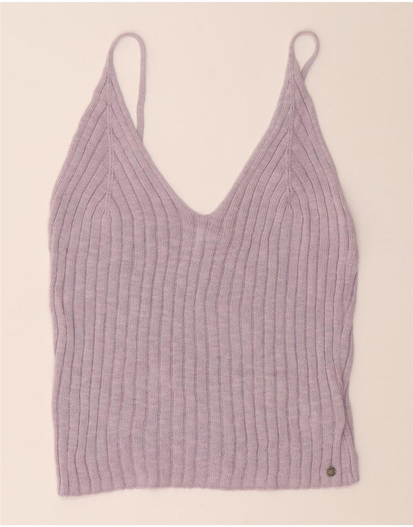 ROXY Womens Knit Crop Top UK 18 XL Purple Cotton