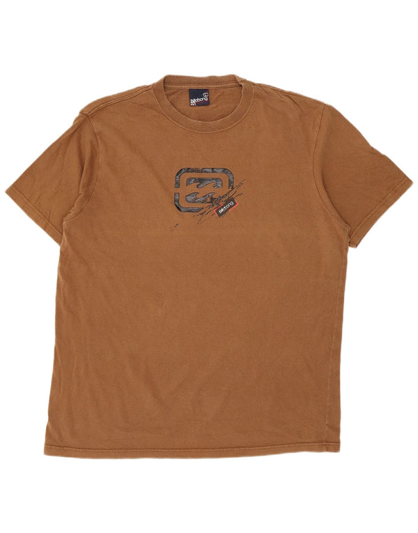 BILLABONG Mens Graphic T-Shirt Top Large Brown Cotton