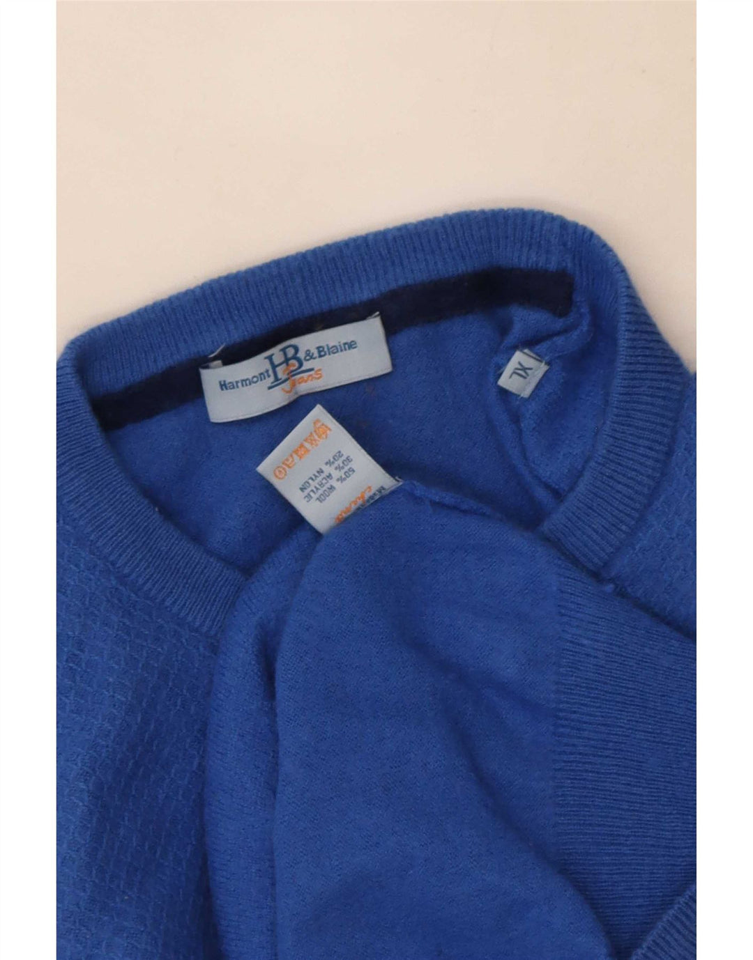Maglione maglione girocollo da uomo Harmont & Blaine XL lana blu
