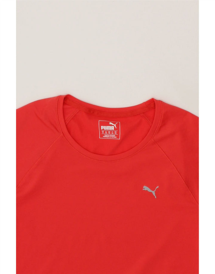 PUMA Womens T-Shirt Top UK 12 Medium Red Polyester Vintage Puma and Second-Hand Puma from Messina Hembry 