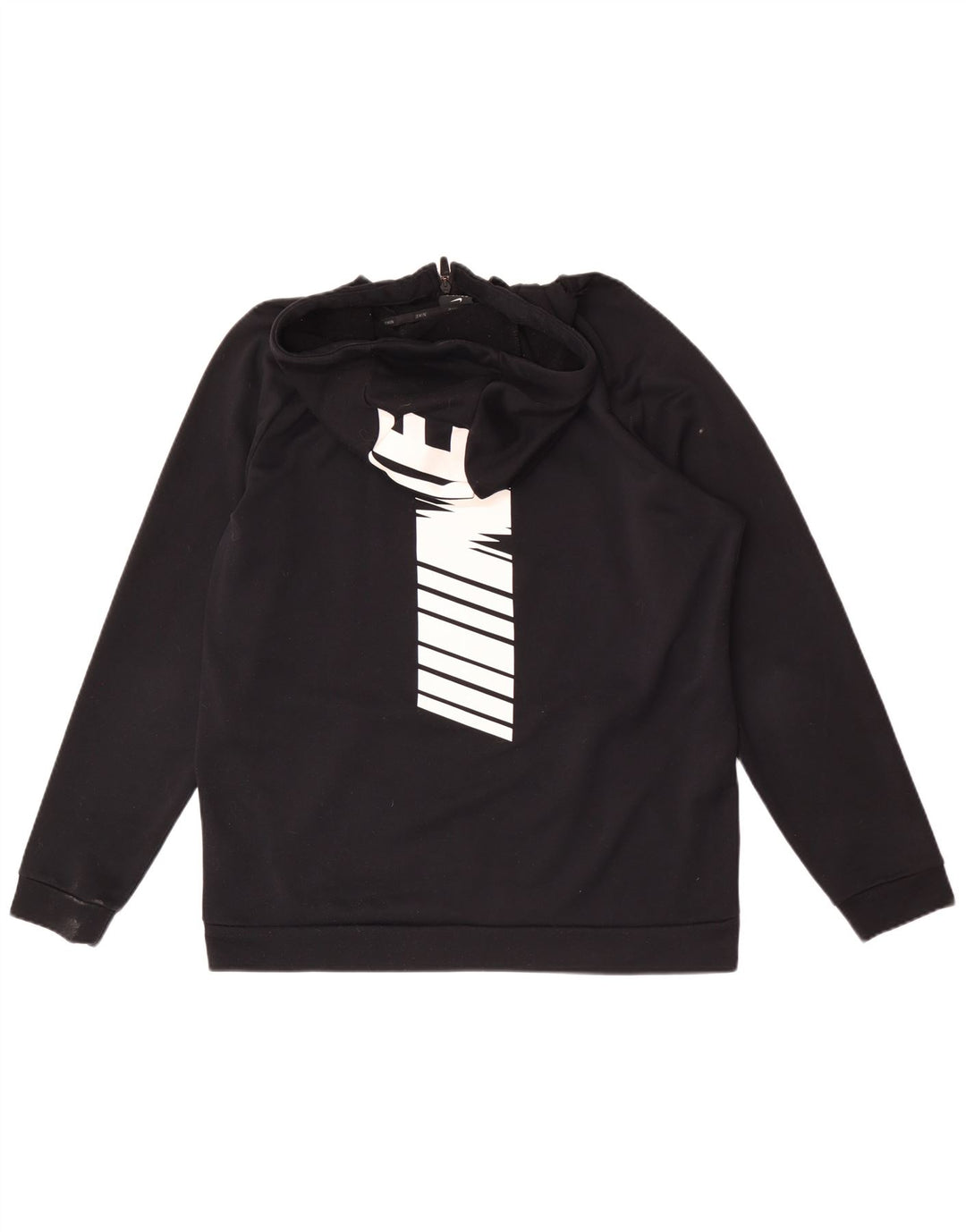 Felpa con cappuccio e zip grafica Nike Dri Fit da uomo grande in poliestere nero