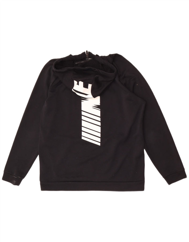 Felpa con cappuccio e zip grafica Nike Dri Fit da uomo grande in poliestere nero