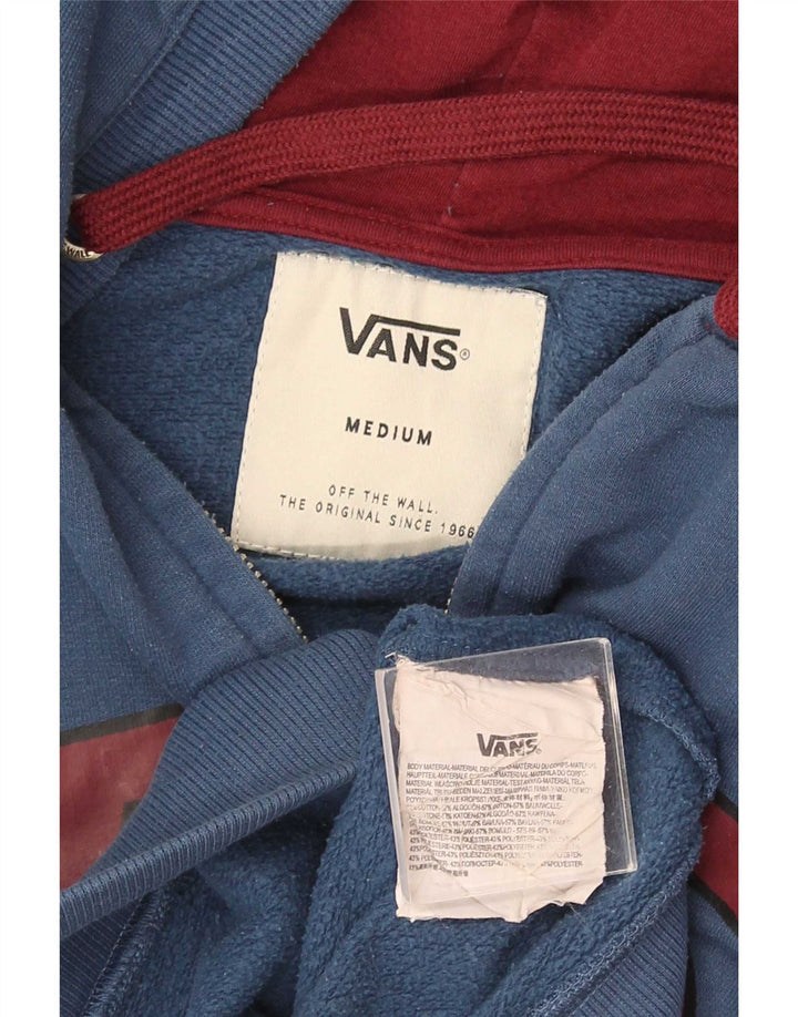 Felpa con cappuccio e zip grafica da uomo di Vans in cotone blu medio
