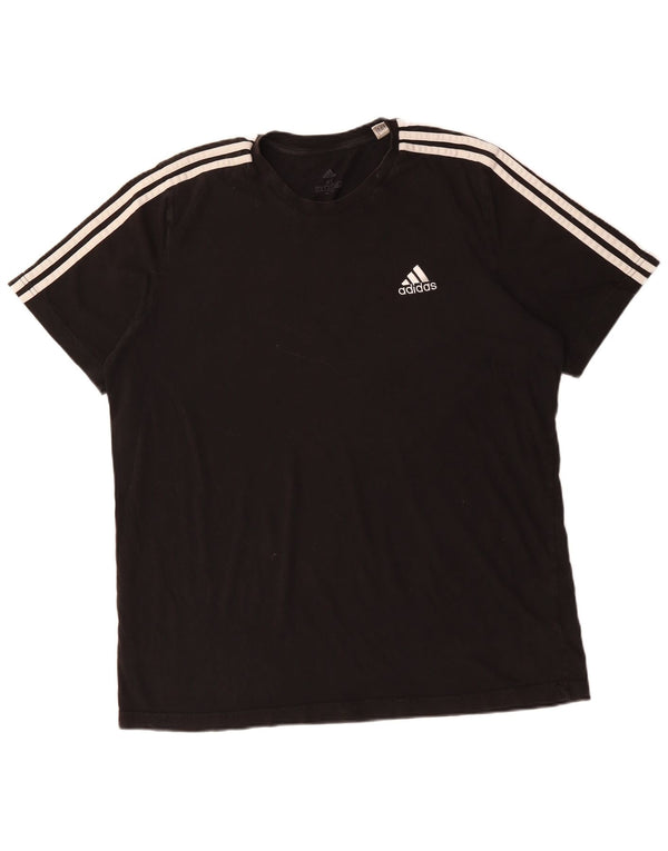 Adidas Mens T-Shirt Top XL Black Cotton