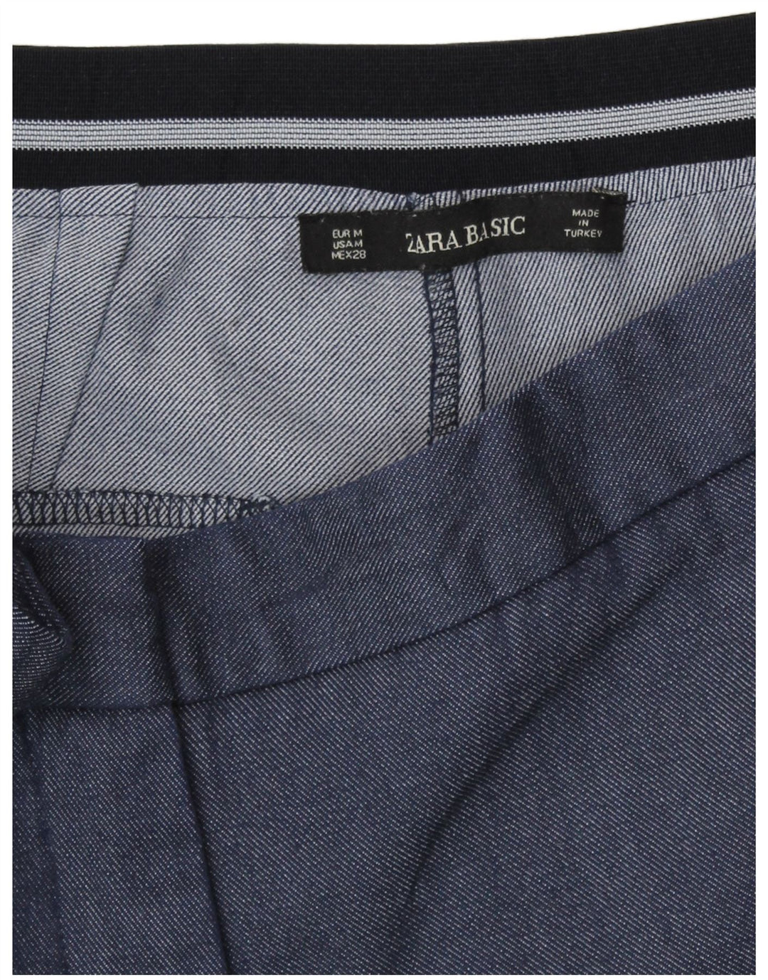 Pantaloni chino affusolati da donna Zara medi W28 L27 poliestere blu