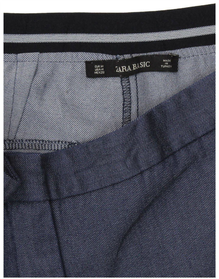 Pantaloni chino affusolati da donna Zara medi W28 L27 poliestere blu