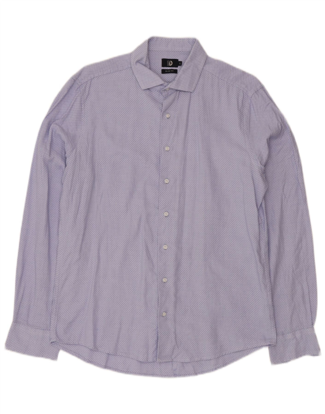 Camicia slim fit da uomo di Dack grande blu a rombi/cotone diamante