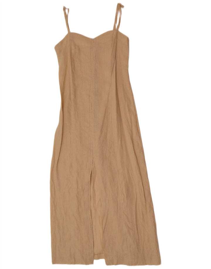 Abito sottoveste da donna Planet UK 12 Lino beige medio