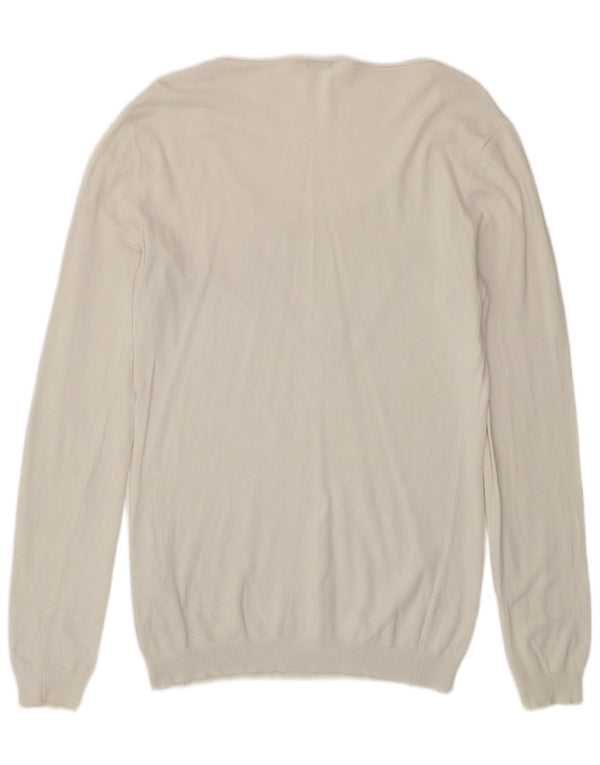 Guess maglione da donna con scollo a barca con grafica UK 16 grande viscosa bianca