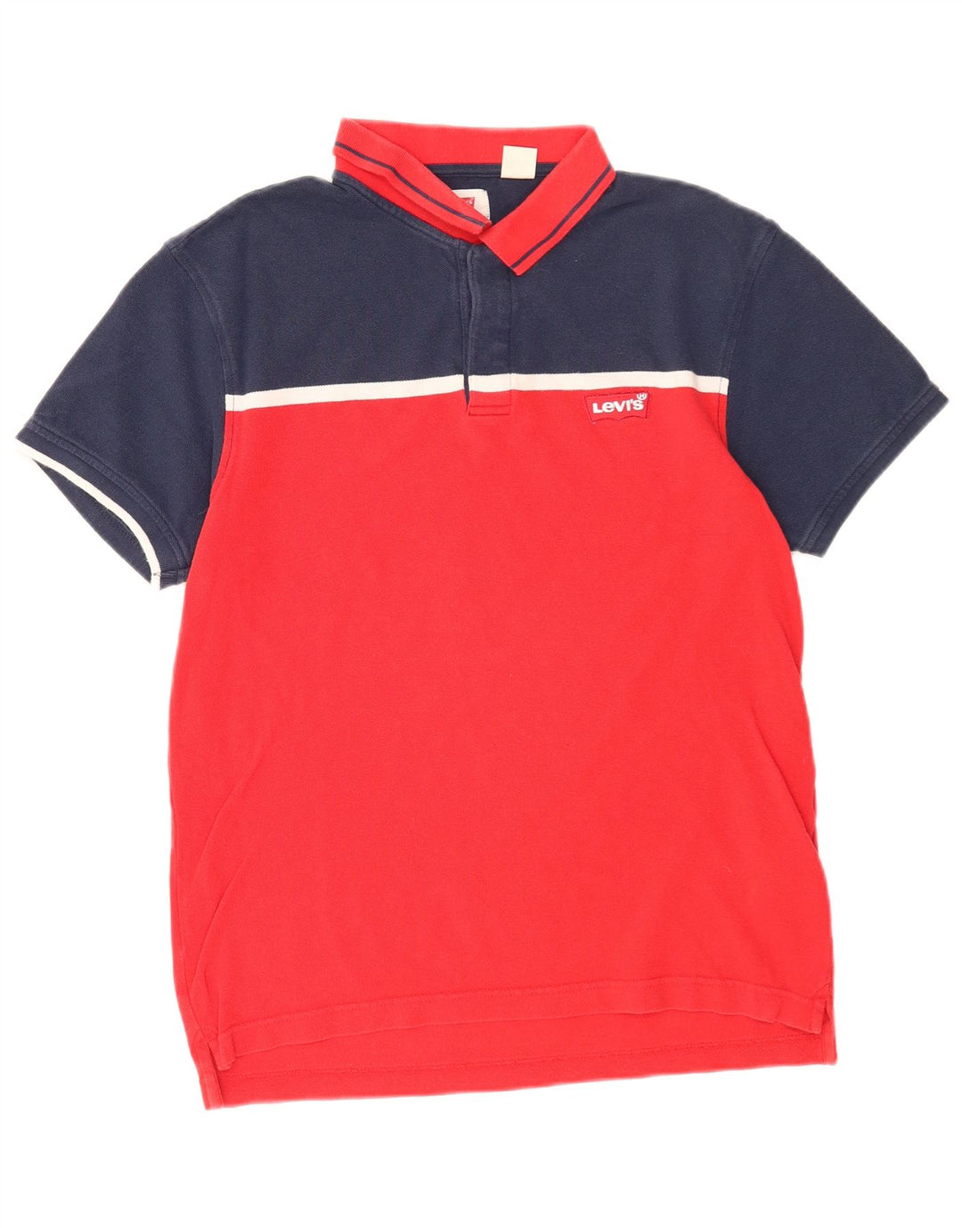 Polo Levi's da uomo in cotone color block rosso medio