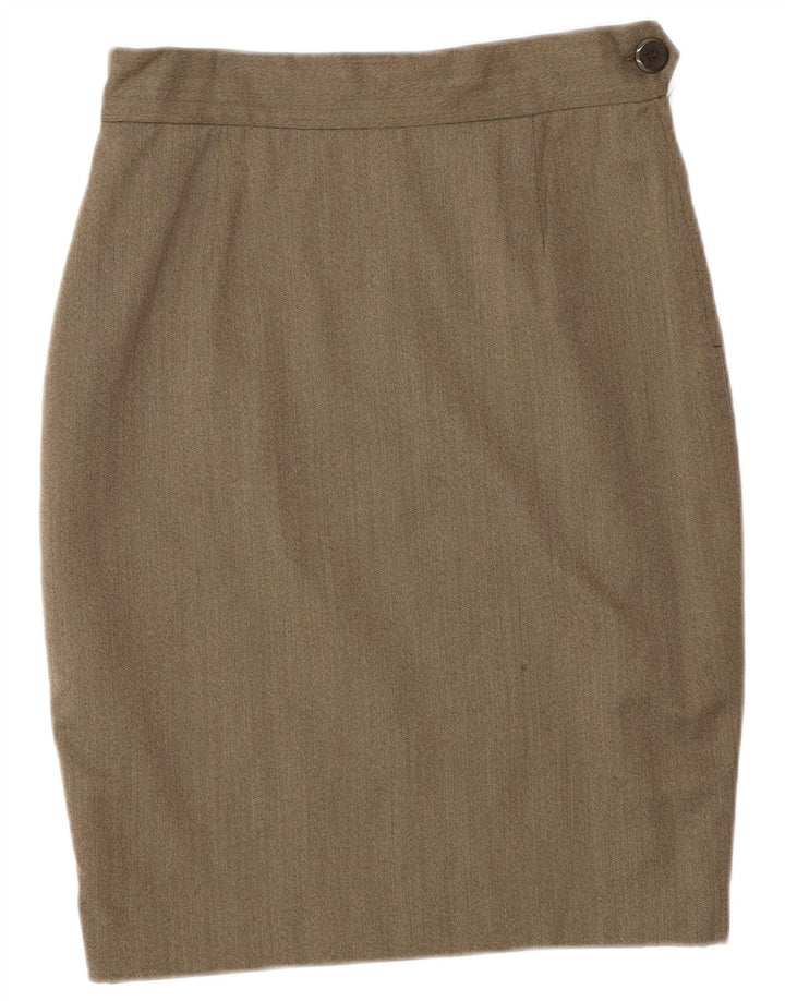 MOSCHINO Set gonna da donna a 3 bottoni in 2 pezzi UK 12 medio W28 marrone classico