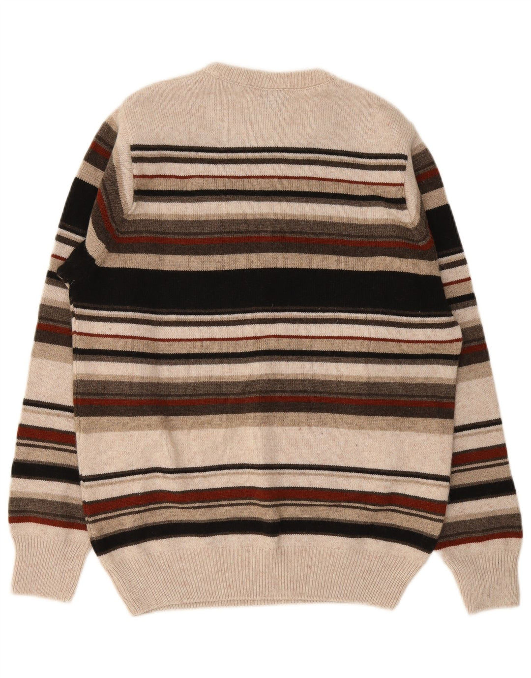 Maglione vintage da uomo girocollo a righe multicolori