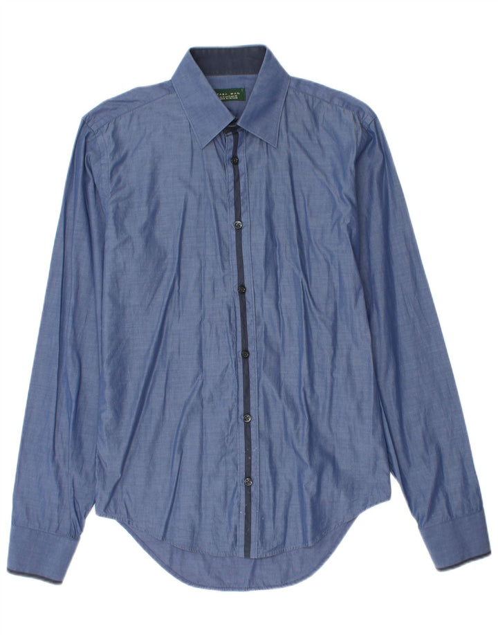 ZARA Mens Shirt Small Blue Cotton
