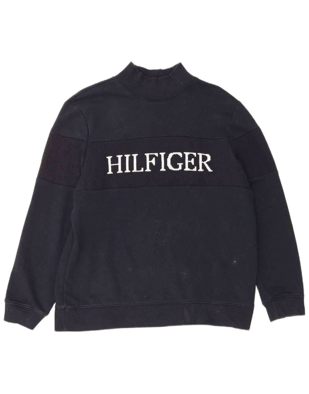 Felpa grafica da donna Tommy Hilfiger Maglione UK 14 cotone nero medio