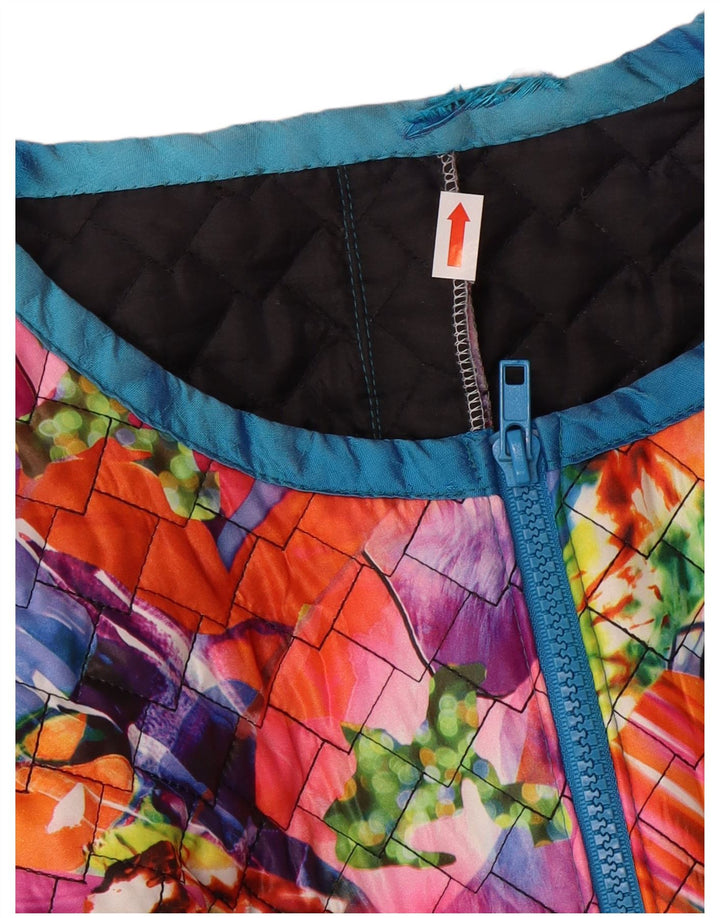 Abito vintage da donna a vestaglia UK 14 floreale multicolore medio