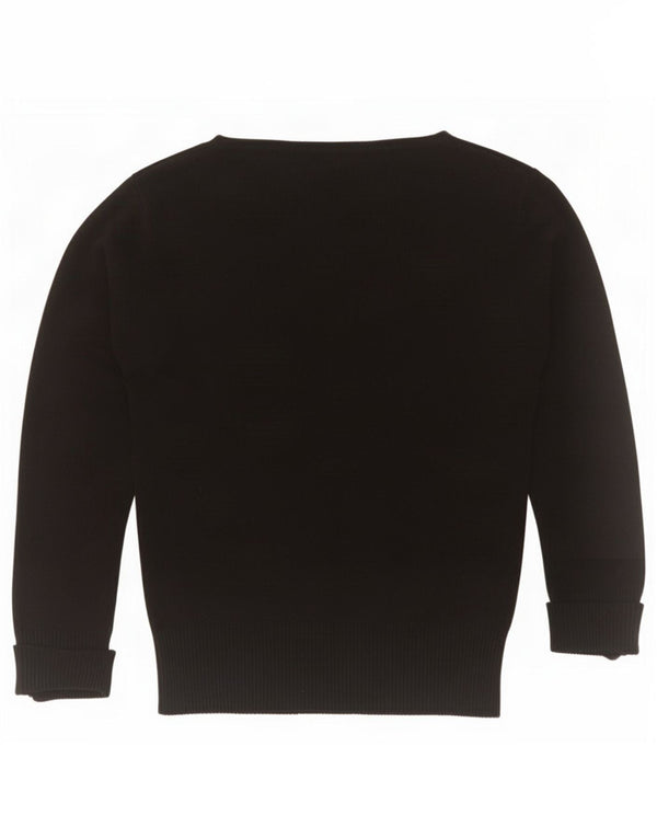 Maglione Zara da donna con scollo a barca con maniche a 3/4 UK 12 Rayon nero medio