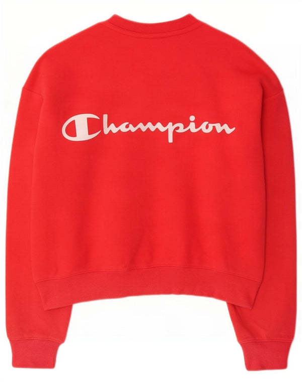 Felpa corta da donna con grafica Champion Champion UK 14 cotone rosso medio