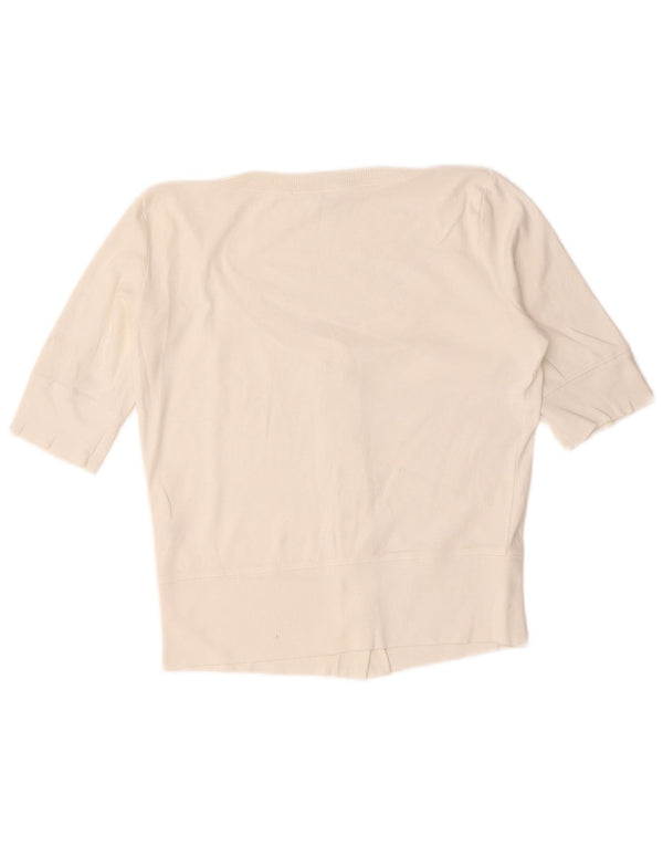 Maglione cardigan a maniche corte da donna Marks & Spencer UK 12 medio bianco