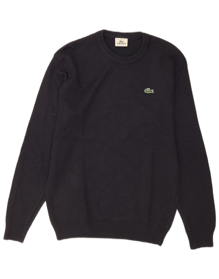 Maglione maglione girocollo da uomo Lacoste taglia 5 grande lana blu navy