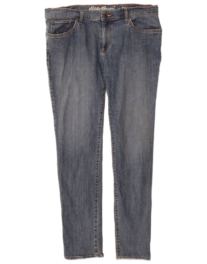 Jeans slim da donna Eddie Bauer US 10 Large W32 L30 cotone blu