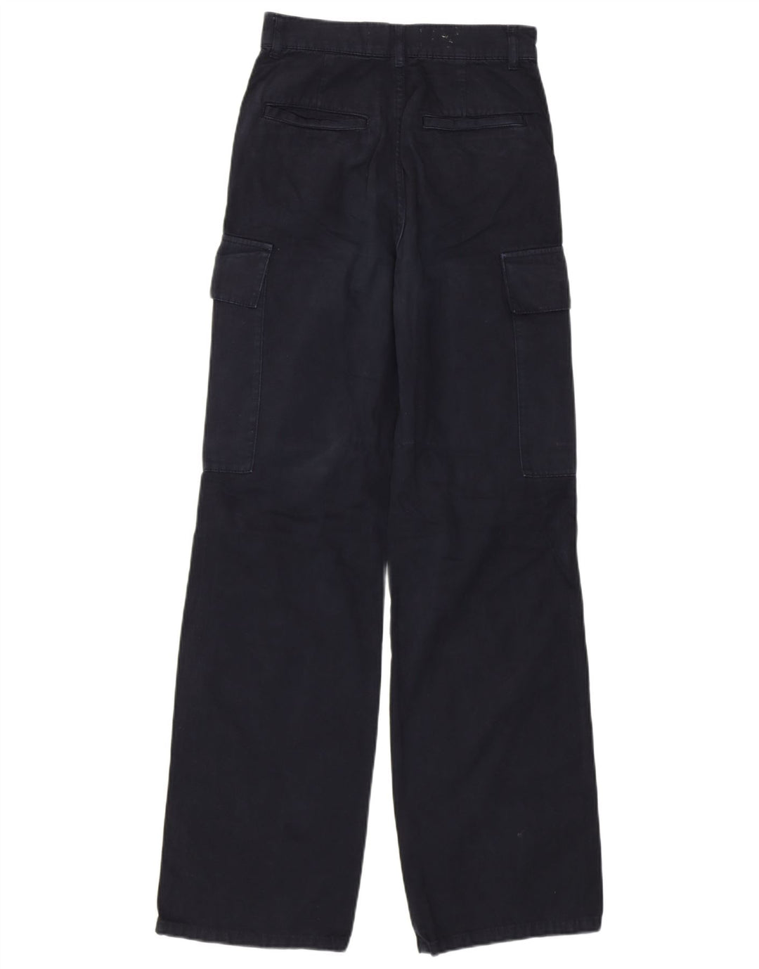 Pantaloni cargo Zara da donna a gamba larga a vita alta W22 L31 cotone nero