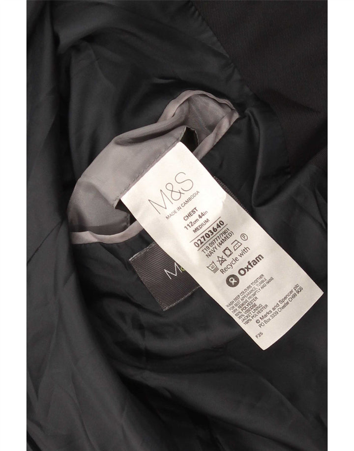 Giacca blazer a 2 bottoni da uomo Marks & Spencer taglia 44 XL viscosa nera