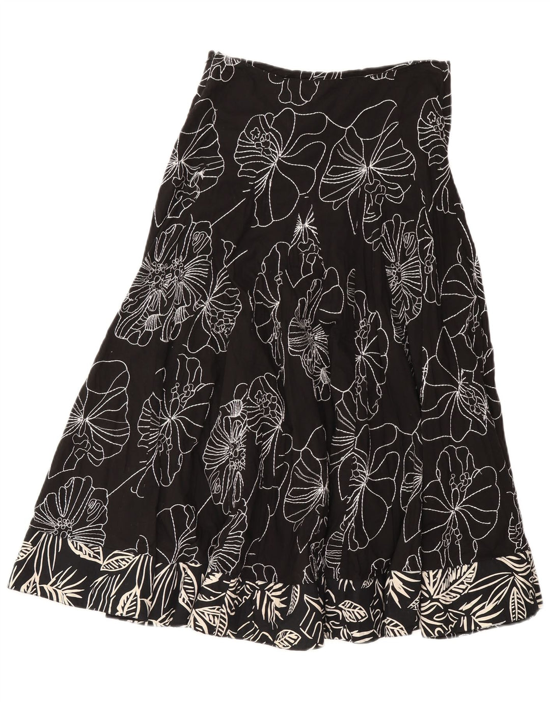 Gonna a trapezio da donna Luisa Spagnoli IT 44 media W28 nera floreale