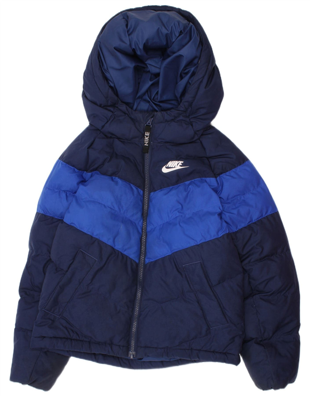Giacca imbottita con cappuccio Adidas da ragazzo 6-7 anni XS Blu navy Colourblock