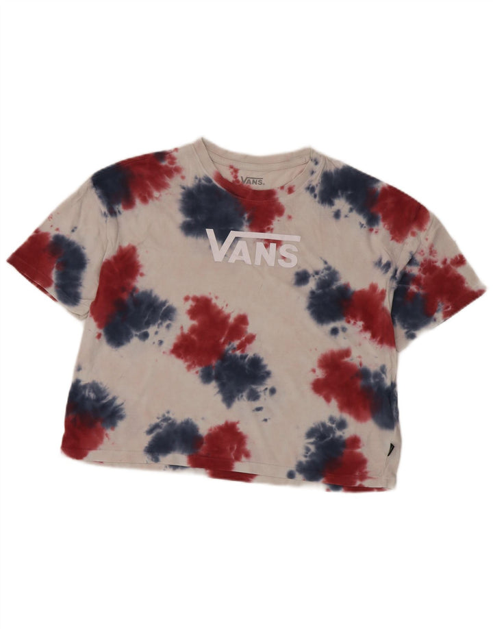 T-shirt grafica oversize corta da donna Vans Top UK 10 Small White Tie Dye