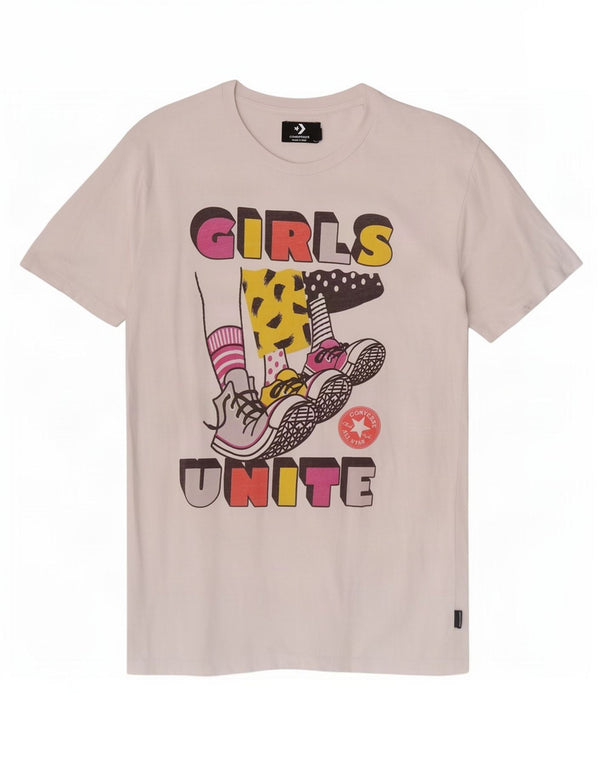 Converse Womens Chuck Taylor Graphic T-Shirt Top UK 10 Small White Cotton