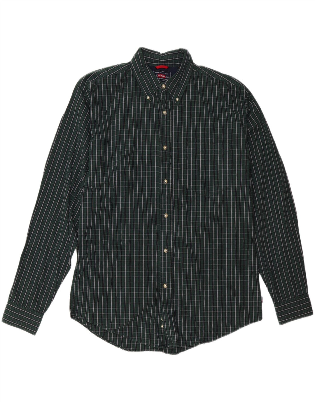 WRANGLER Camicia da uomo in flanella di cotone a quadri verde medio