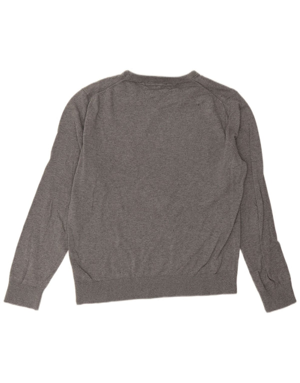 Tommy Hilfiger Uomo Maglione con scollo a barchetta Maglione grande in cotone grigio