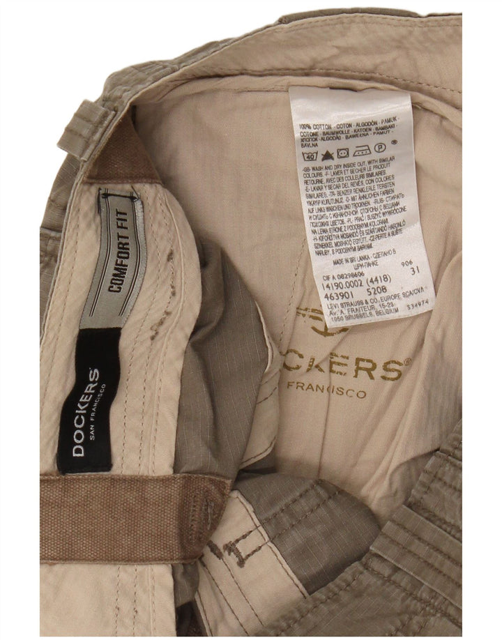 Pantaloncini cargo da uomo Comfort Fit Dockers W31 cotone kaki medio
