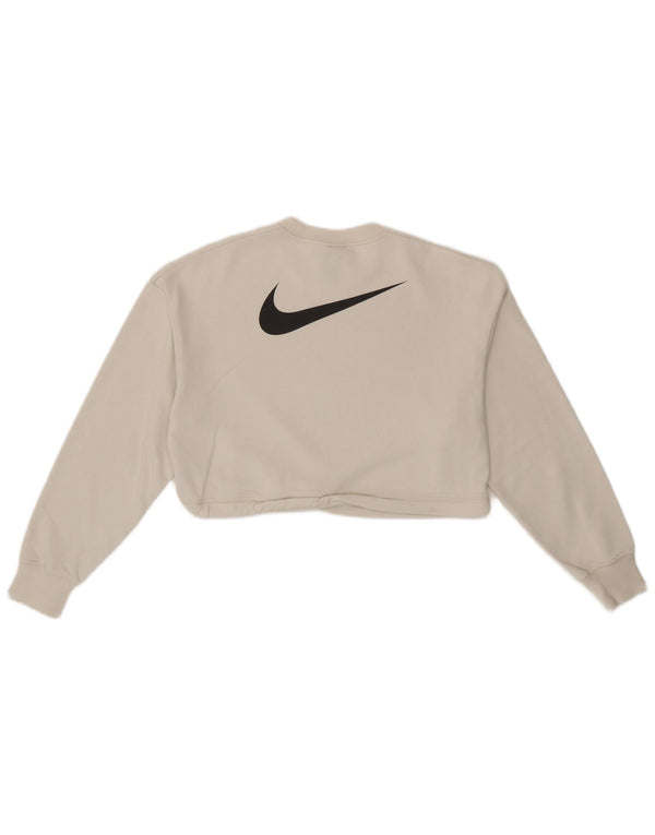 Felpa corta con grafica oversize da donna Nike UK 6 XS cotone bianco